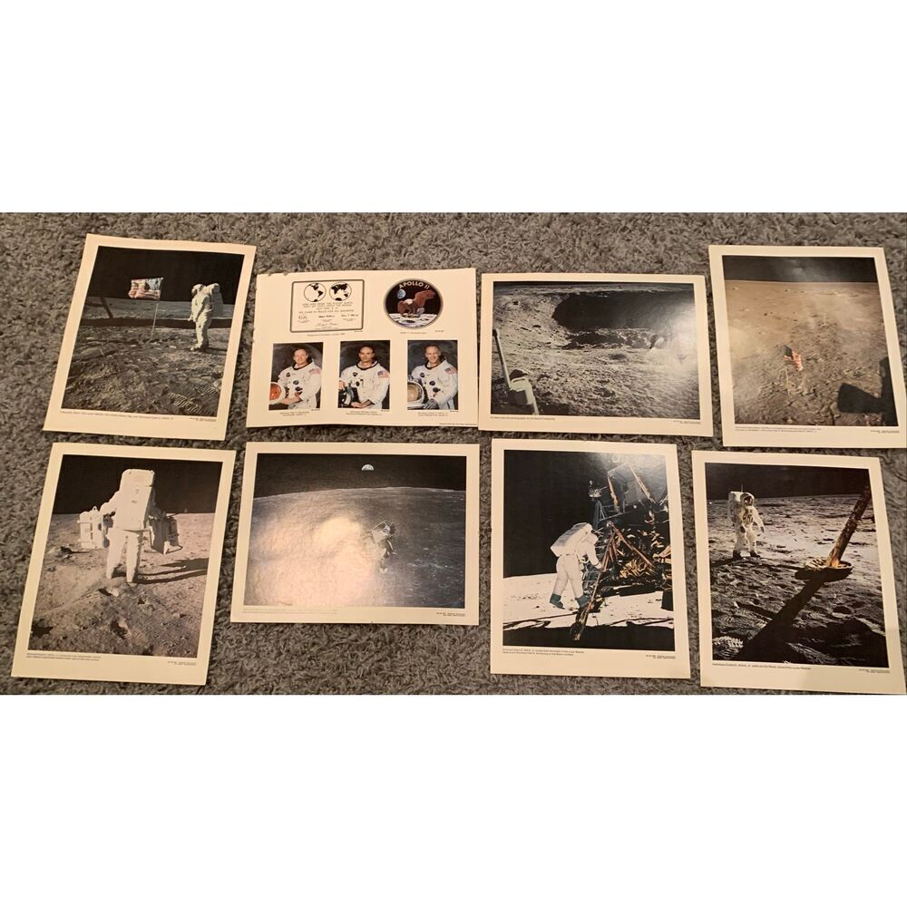 Flight of Apollo 11 Color Pictures Vintage 8 Piece History Poster Pack Set 14x11